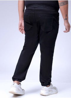HARDSODA Men Plus Size Slim Fit Solid Mid-Rise Stretchable Denim Joggers  - Image 2