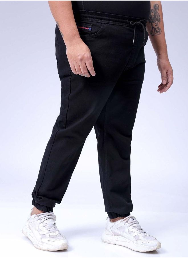 HARDSODA Men Plus Size Slim Fit Solid Mid-Rise Stretchable Denim Joggers  - Image 4