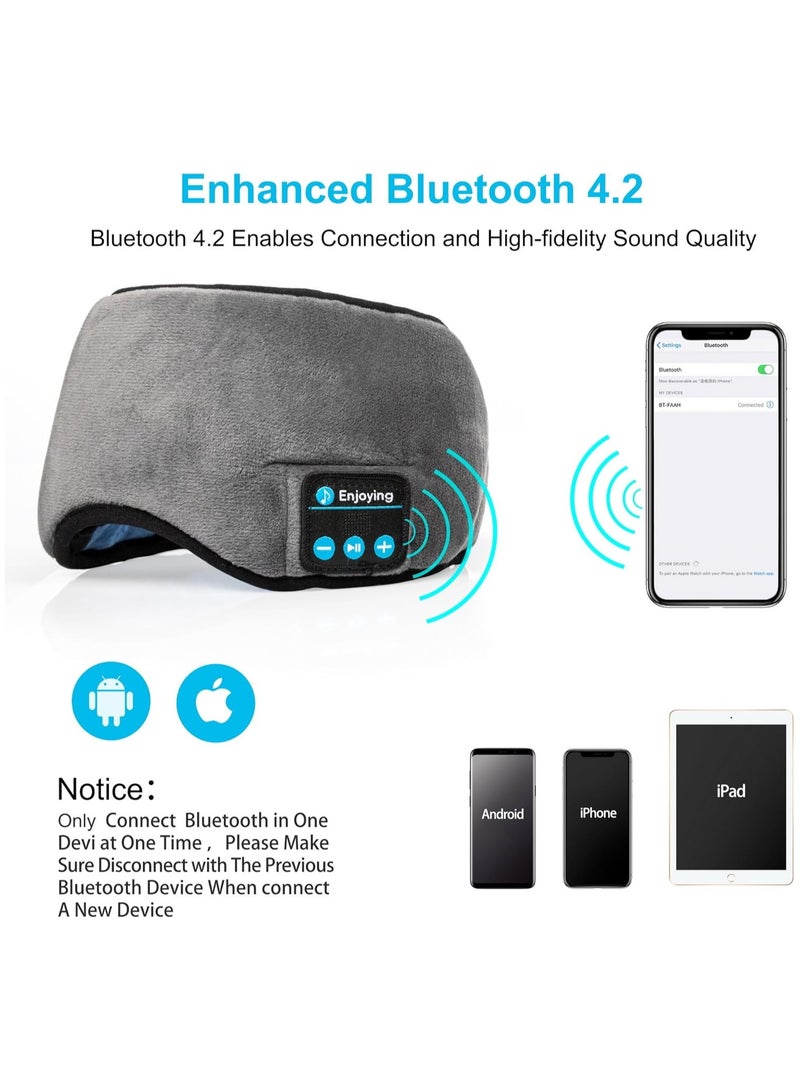Sleeping Headphones Eye Mask for Sleeping, Sleeping Headphones Bluetooth Eye Mask Hands-free Music for Sleep Earbuds Built-in Microphone Multi Color - Image 3