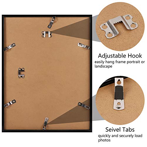 Teqooza 12x16 inch Picture Frames, Compatible With 30x40 cm Without Mat, for Arts or Photos or Posters, Black Frame with Acrylic Protection and Hanging Kit, Pack of 1 - Image 3