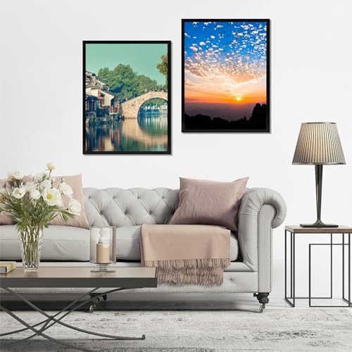Teqooza 12x16 inch Picture Frames, Compatible With 30x40 cm Without Mat, for Arts or Photos or Posters, Black Frame with Acrylic Protection and Hanging Kit, Pack of 1 - Image 5