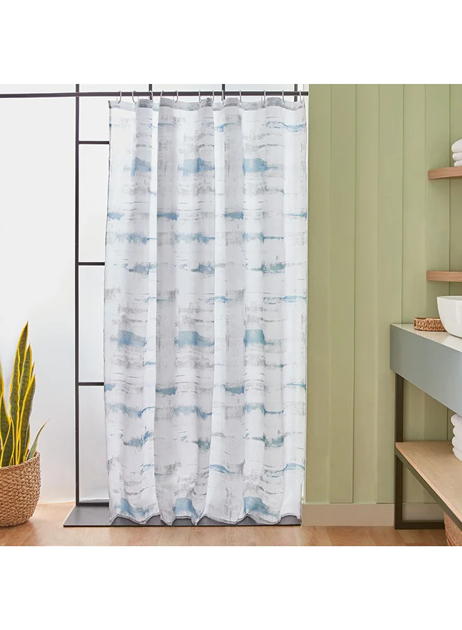 Home Box Amara Polyester Shower Curtain with 12 Hooks 180 x 180 cm