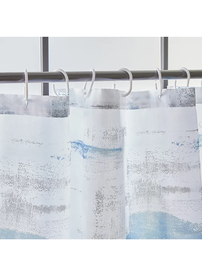 Home Box Amara Polyester Shower Curtain with 12 Hooks 180 x 180 cm