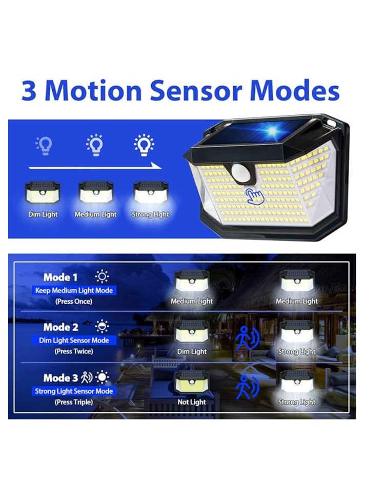 Solar Security Lights Outdoor,Motion Sensor 202LED 3 Modes 270° Wide Angle Solar Garden Lights IP65 Waterproof Solar Wall Light for Front Door,Garage,Fence - Image 3