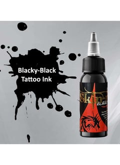 Tattoo Gizmo Skin- Ink 1oz Blacky Black Professional Pigment for Outlining, Shading, & Blending Tattoo Ink  - Image 2