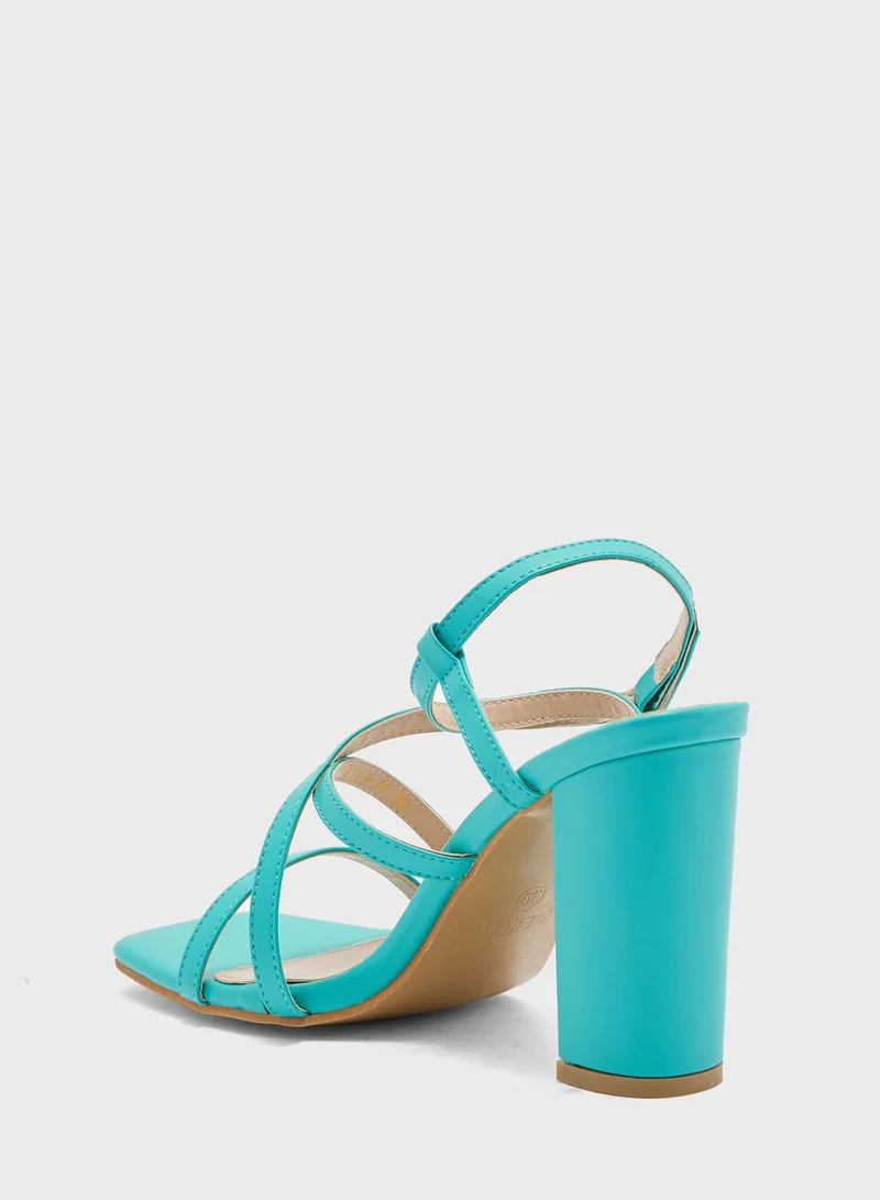 ELLA Ankle Strap Sandal With Front Cross Detail