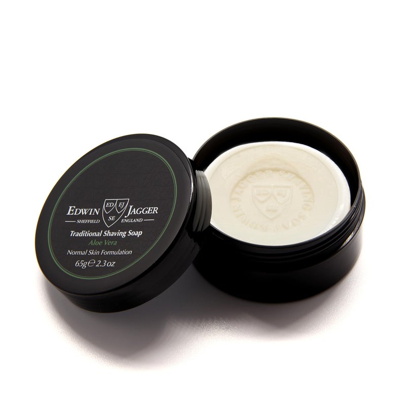 Edwin Jagger SSAVT Aloe Vera 99.9% Natural Traditional Shaving Soap 65g Travel Tub - Image 2