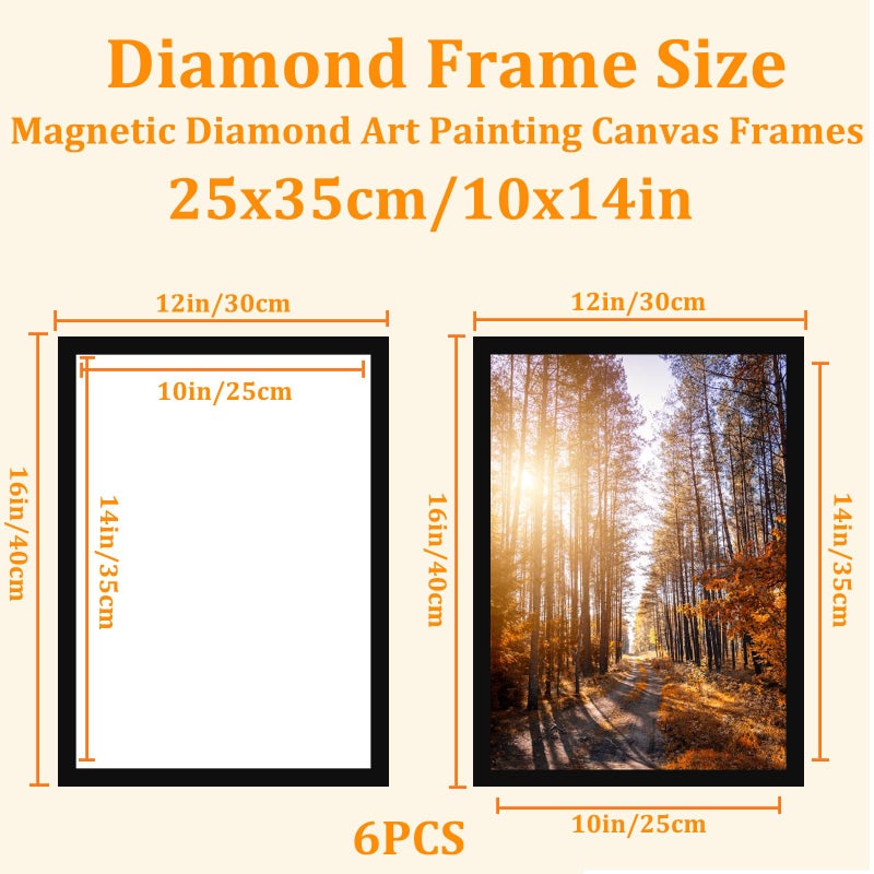 QUKLOGEN Diamond Art Frames 30x40cm,Magnetic Diamond Art Painting Canvas Frames 12"x16",PVC Self Adhesive with Hooks Suitable for 10x14 inches Pictures for Home Office Wall Door Decor ï»¿ - Image 2