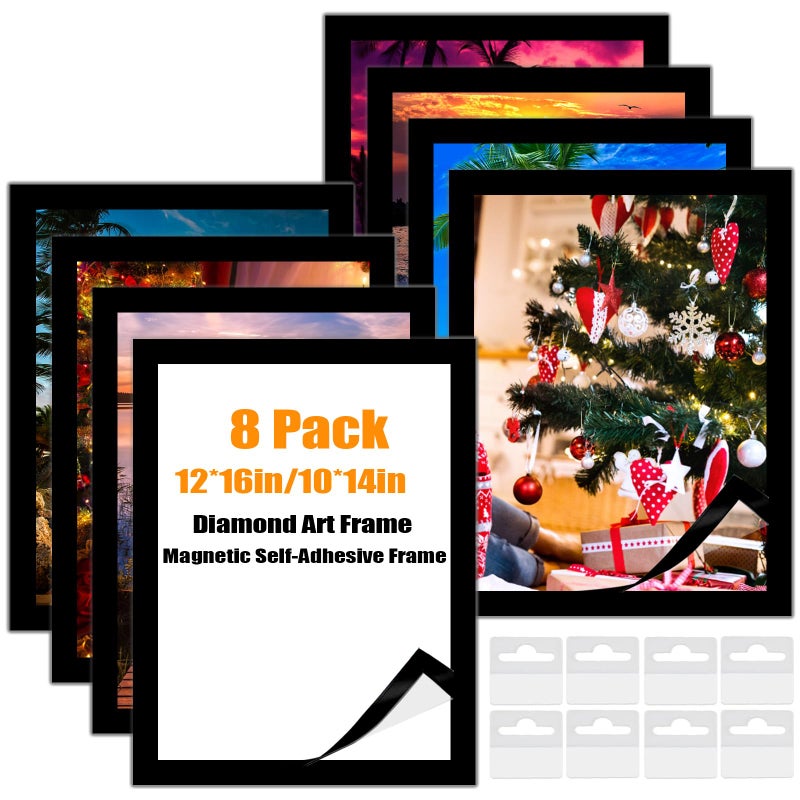 QUKLOGEN Diamond Art Frames 30x40cm,Magnetic Diamond Art Painting Canvas Frames 12"x16",PVC Self Adhesive with Hooks Suitable for 10x14 inches Pictures for Home Office Wall Door Decor ï»¿ - Image 1