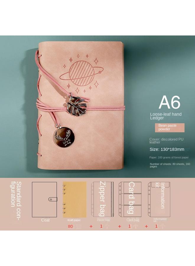 Bluejw A6 Loose-leaf Notebook Simple Ins Style Hand Book Original Japanese Hand Book Suit Girl Cute Student - Image 1