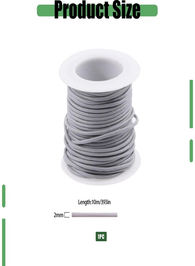 Keadic 11 Yards Round Leather String Cord, Natural Rawhide Rope for Shoelaces Bracelets Necklaces Pendent Jewelry Making and Art Crafts (2MM, Light Gray) - Image 2