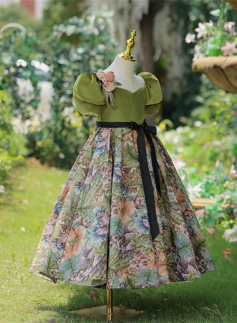 Children's dress flower girl princess dress girl model catwalk little girl host piano performance costume - Image 4