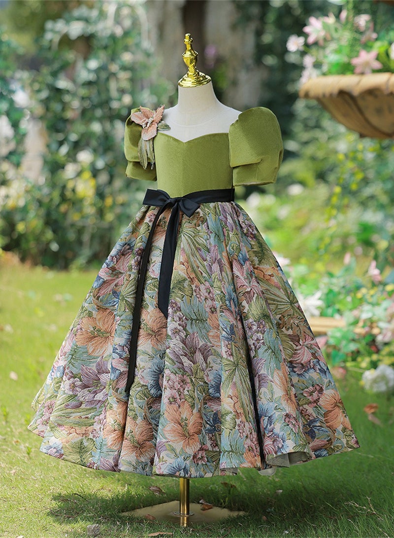 Children's dress flower girl princess dress girl model catwalk little girl host piano performance costume - Image 2