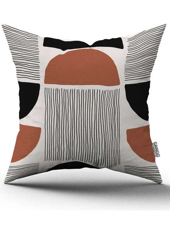 Cango Home Double Sided Brown Black Bohemian Scandinavian Digital Printed Throw Pillow Cover CGH1231