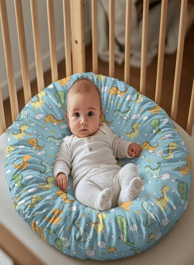 Babrukda Dinosaur Clouds Newborn Lounger Cover with Portable Design Snugly Fit Infant Lounger Covers for Baby Removable Slipcover Fits Newborn Lounger for Girls Boys (Lounger Pillow Not Included) -1 - Image 1