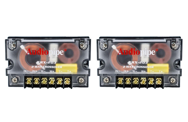 Audiopipe 300 Watts 2 Way Crossover - (2 Pack) Passive Car Audio Speaker Tweeter Mids and Highs CRX-203 - Image 1