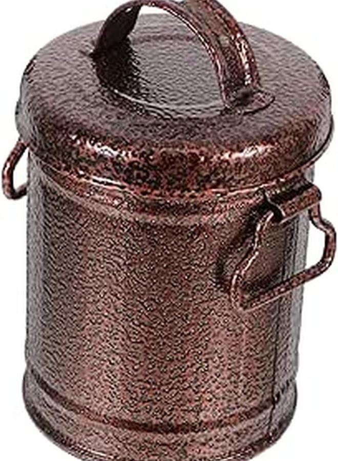 Retro Galvanized Iron Ashtray With Lid Portable Metal Bucket For Indoor Outdoor Home Car - Image 1