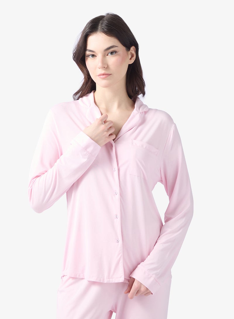 hunkemoller Essential long sleeve nightwear shirt - Image 1