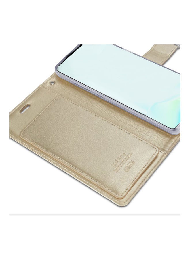 NIBEMINENT Leather Protection Flip Cover For Apple iPhone 12 & Pro Gold - Image 2