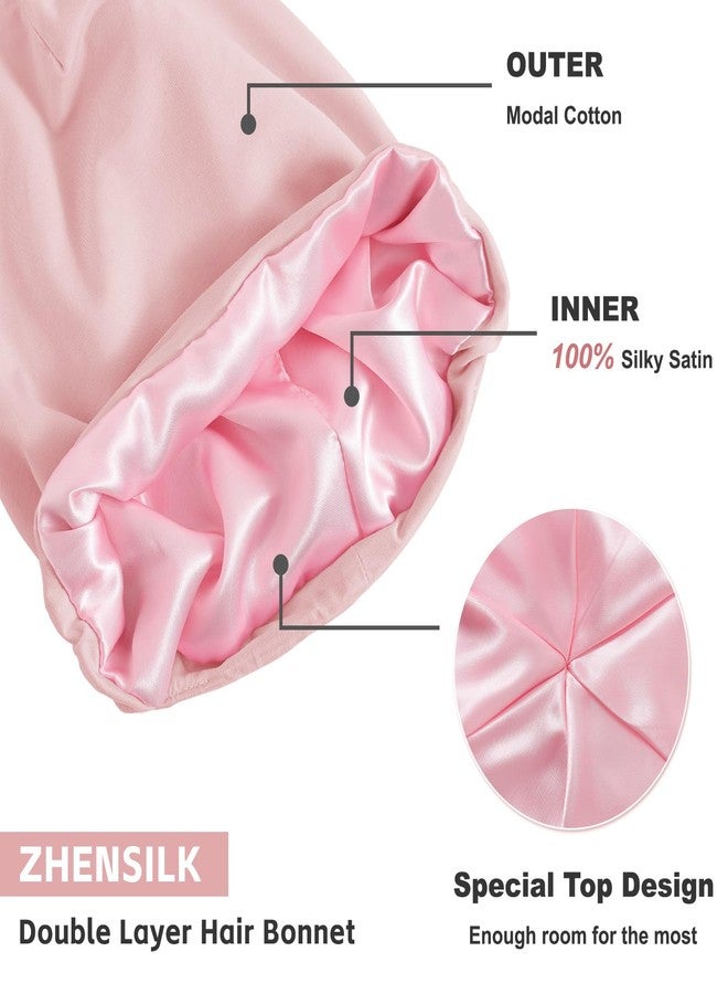 ZHENSILK Silk Bonnet for Sleeping Women, Adjustable Silky Satin Lined Sleep Cap - Image 4