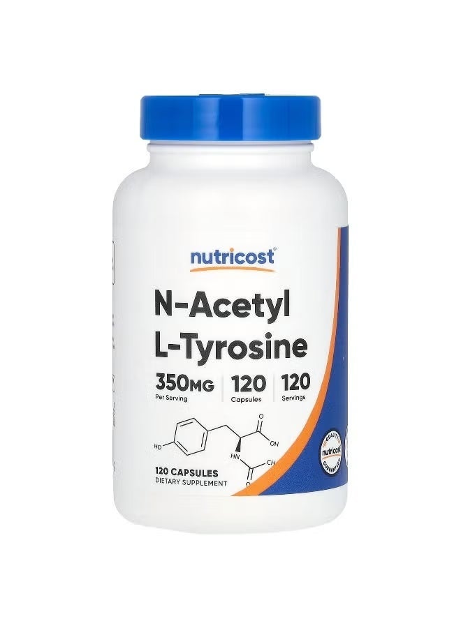 Nutricost, N-Acetyl L-Tyrosine, 350 mg, 120 Capsules - Image 1