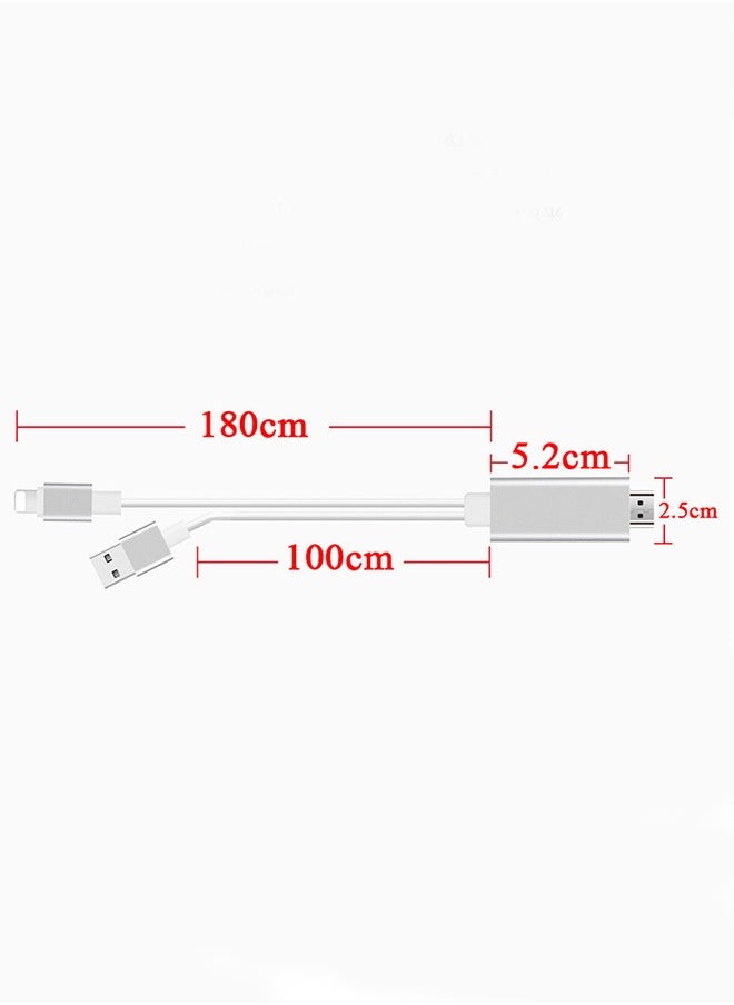 joyzzz - USB Cable HD1080P Adapter to HDMI HDTV Lightning Digital AV Cable for iPhone iPad iPod - Image 1