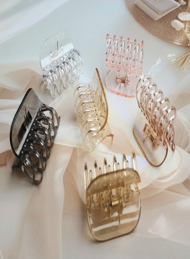 RHOSYN HAIR ACCESSORIES Hair Clutcher Transparent Crystal Non-Slip Claw Clips Rectangular Semi Circular Barrettes Hair Accessories for Girls and Women A34a (Pack-1 Any Color) - Image 4