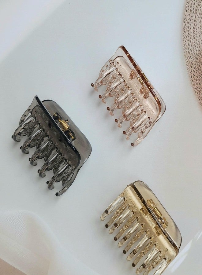 RHOSYN HAIR ACCESSORIES Hair Clutcher Transparent Crystal Non-Slip Claw Clips Rectangular Semi Circular Barrettes Hair Accessories for Girls and Women A34a (Pack-1 Any Color) - Image 5