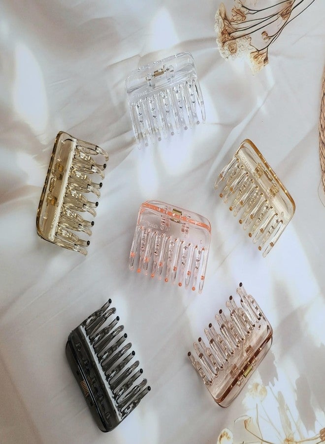 RHOSYN HAIR ACCESSORIES Hair Clutcher Transparent Crystal Non-Slip Claw Clips Rectangular Semi Circular Barrettes Hair Accessories for Girls and Women A34a (Pack-1 Any Color) - Image 3