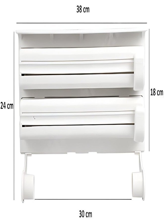 Vinsufy Multipurpose 3 in 1 Use Kitchen Triple Paper Roll Dispenser and Holder for Kitchen Tissue Paper Roll, Aluminum Foil and Plastic Wrapping Aluminium foil and Kitchen roll Stand (1Pcs) - Image 3