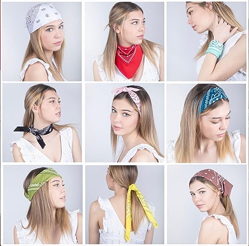 Tergy 30PCS Bandanas Unisex Paisley Bandanas Bulk Multi-Purpose Headband Cowboy Head Wrap Scarf for Women Men Boys Girls (Mixed Color) - Image 4