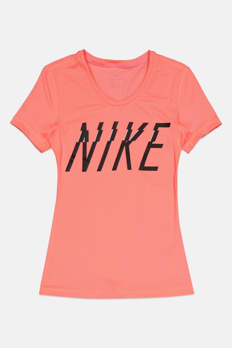 Nike Women Sportswear Fit Short Sleeve Training T-Shirt, Coral - Image 2