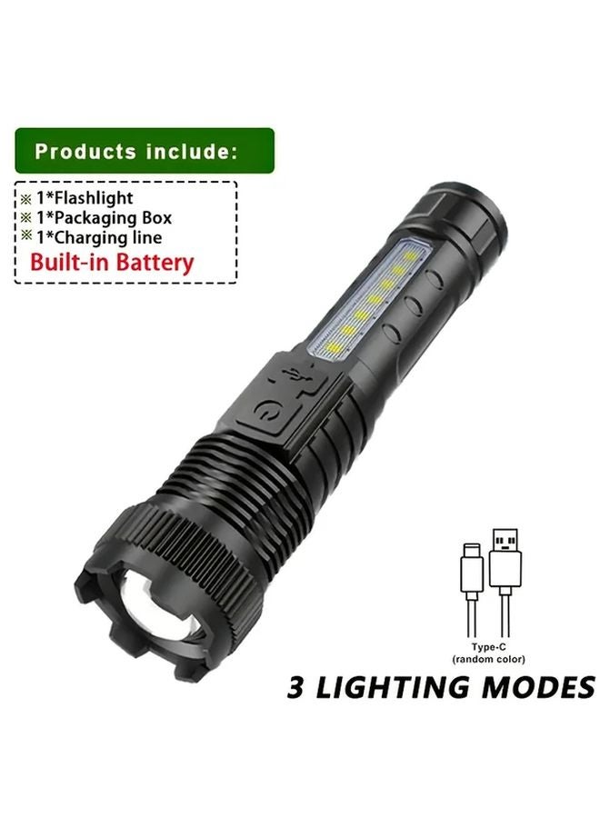 مصباح LED تكتيكي محمول بتقنية ZOOM مع إمكانية الشحن عبر USB للمغامرات الخارجية - Image 4