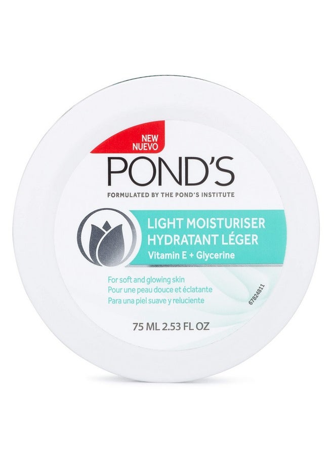 Pond's Pond's Light Moisturizer Cream, For Soft and Glowing Skin, Vitamin E, 3-Pack of 2.53 Fl Oz Each  - Image 2