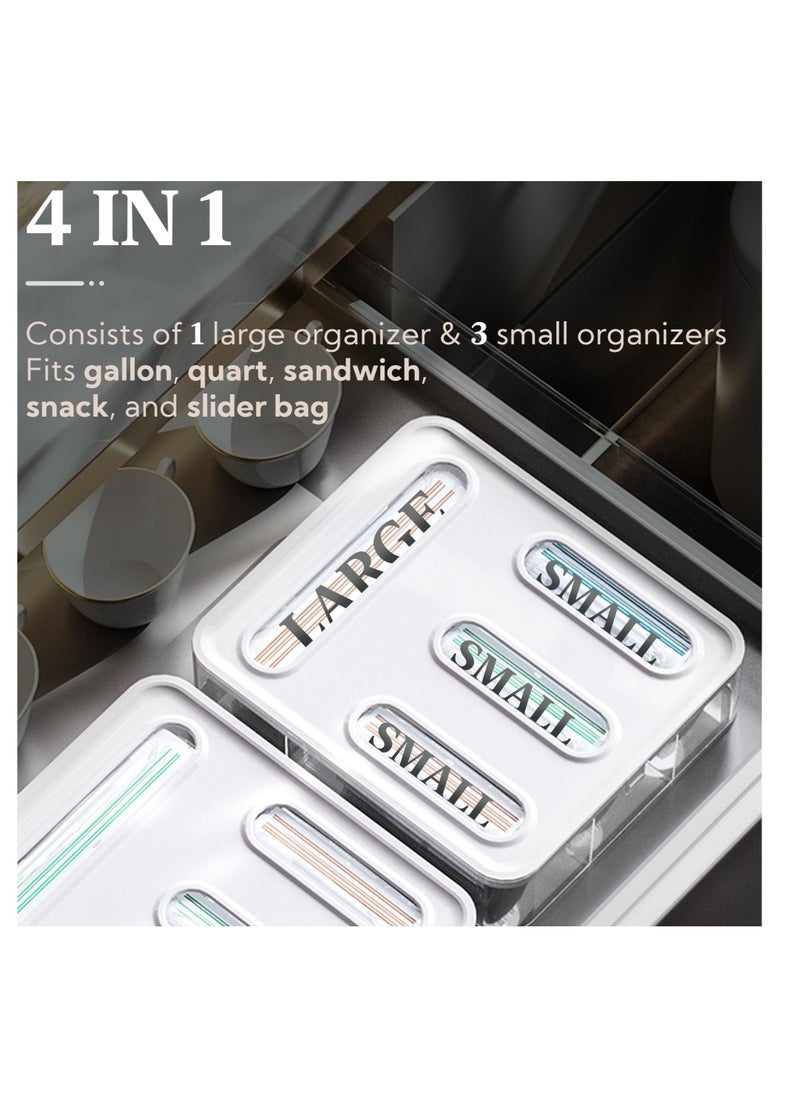 Generic - Ziplock Bag Organizer, Plastic Food Storage Holder, Acrylic Zip Lock complicate with Gallon, Quart, Sandwich, Snack, and Slider Bags (Acrylic) - Image 1