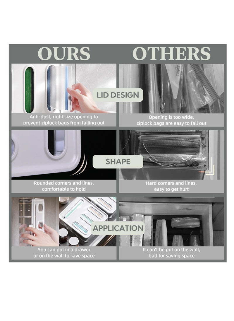 Generic - Ziplock Bag Organizer, Plastic Food Storage Holder, Acrylic Zip Lock complicate with Gallon, Quart, Sandwich, Snack, and Slider Bags (Acrylic) - Image 1