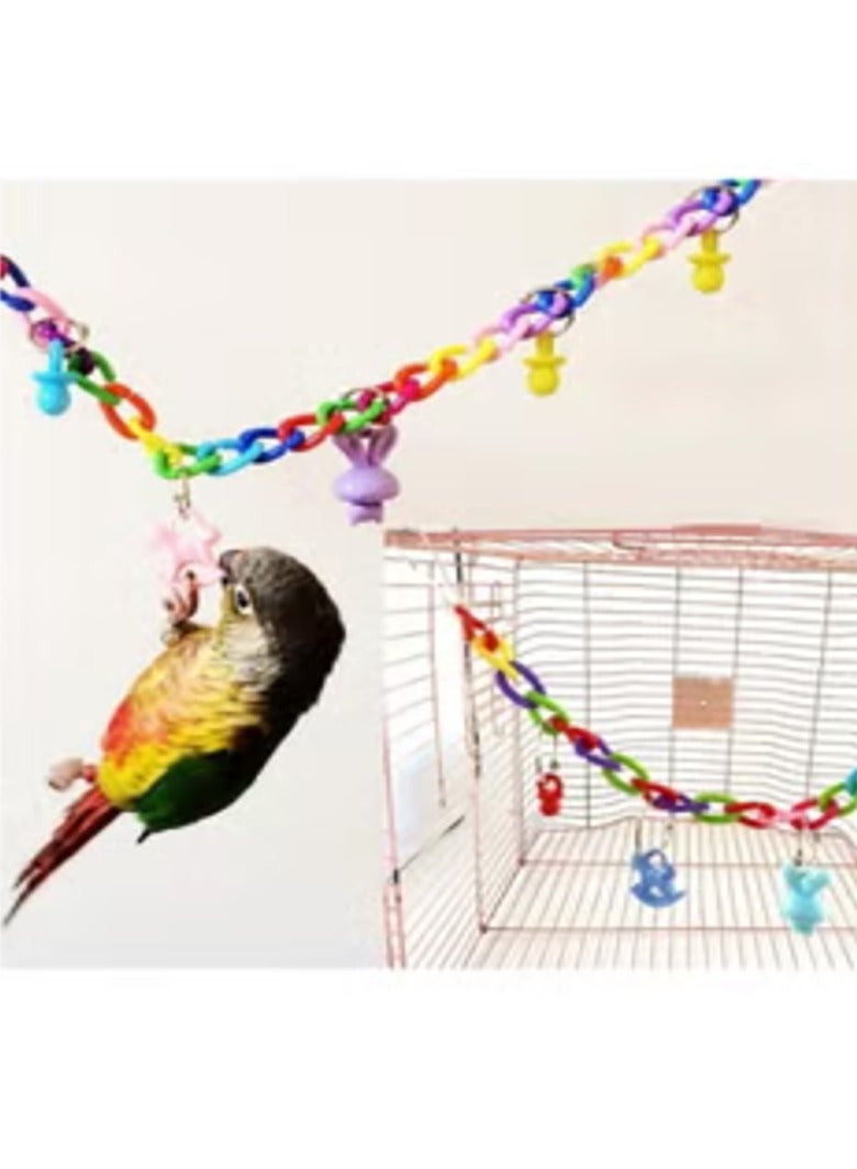 SYOSI Bird Parakeet Toys,Swing Hanging Standing Chewing Toy Hammock Climbing Ladder Bird Cage Colorful Toys Suitable for Budgerigar, Parakeet - Image 1