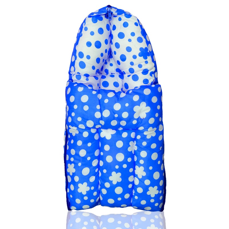 Infans Mini Clover Mini 3 in 1 Baby's Cotton Bed Cum Carry Bed Printed Baby Sleeping Bag-Baby Bed-Infant Portable for Unisex Easily Portable, Light Weight Carry for New Born 0-4 Months Old (Blue) - Image 1