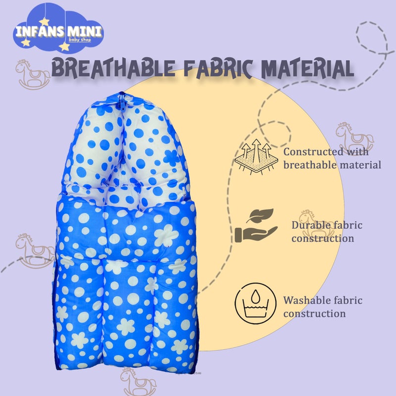 Infans Mini Clover Mini 3 in 1 Baby's Cotton Bed Cum Carry Bed Printed Baby Sleeping Bag-Baby Bed-Infant Portable for Unisex Easily Portable, Light Weight Carry for New Born 0-4 Months Old (Blue) - Image 5