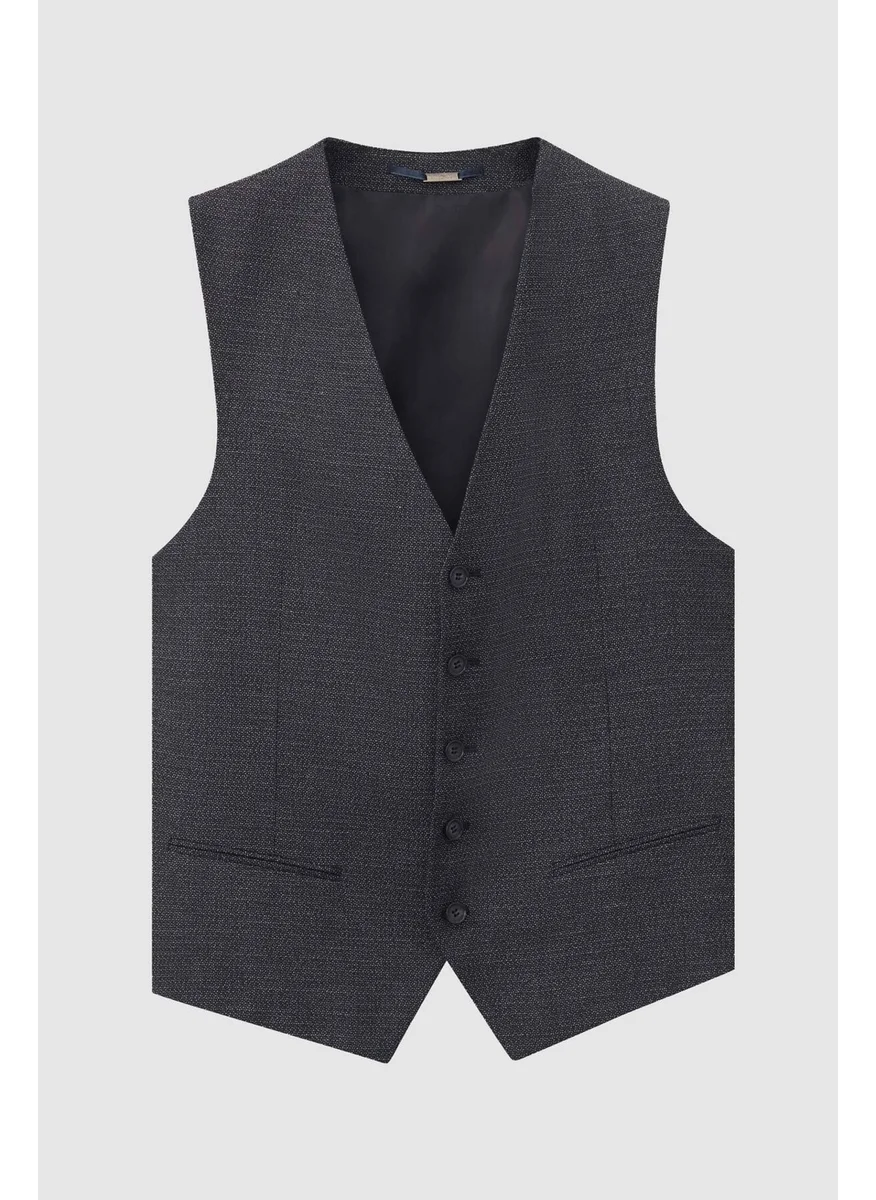 دي أس دامات Anthracite V-Neck Classic Men's Vest 3HF01ORT01600