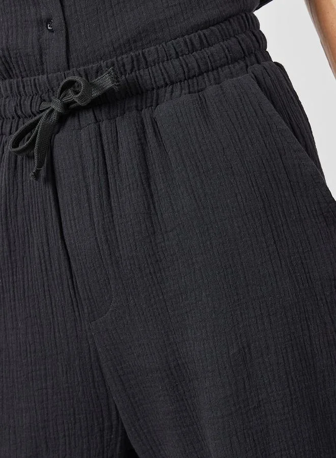 Styli Crinkled Cotton Balloon Fit Trouser