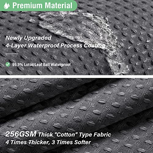 Dynamene Extra Long Shower Curtain - 84 Inch Long Charcoal Grey Waffle Weave Heavy Duty Fabric Bathroom Shower Curtain, Neutral Weighted Hotel Thick Bath Curtain Set with 12 Plastic Hooks,72x84 - Image 4