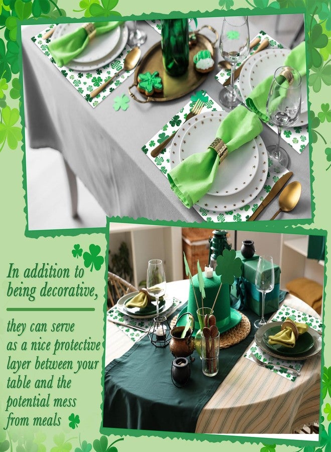 Supervitae 100 Pack St. Patrick's Day Paper Placemats for Dining Table Setting, Green Shamrocks Disposable Placement Mat Clover Decorative Table Mats for St. Patrick's Day Party Supplies, 10 x 14 Inch - Image 5
