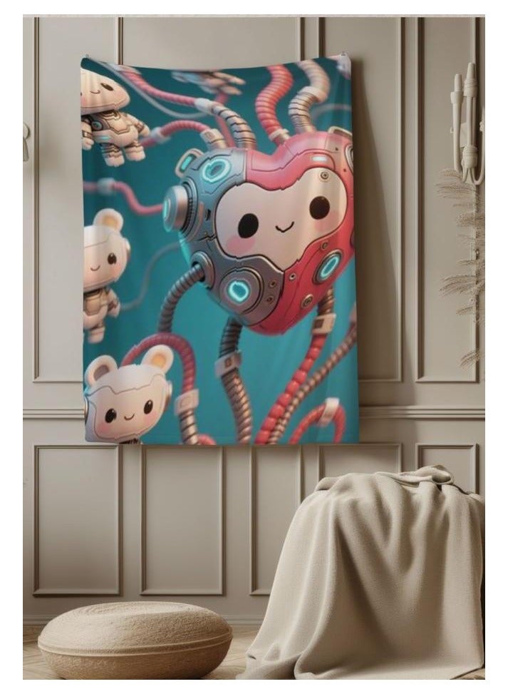 عام بطانية رقيقة من الفانيلا الكرتونية للأطفال أو الطلاب (دافئة ومريحة ومناسبة للنوم والألعاب) 100 سم * 150 سم - 345 - Image 1