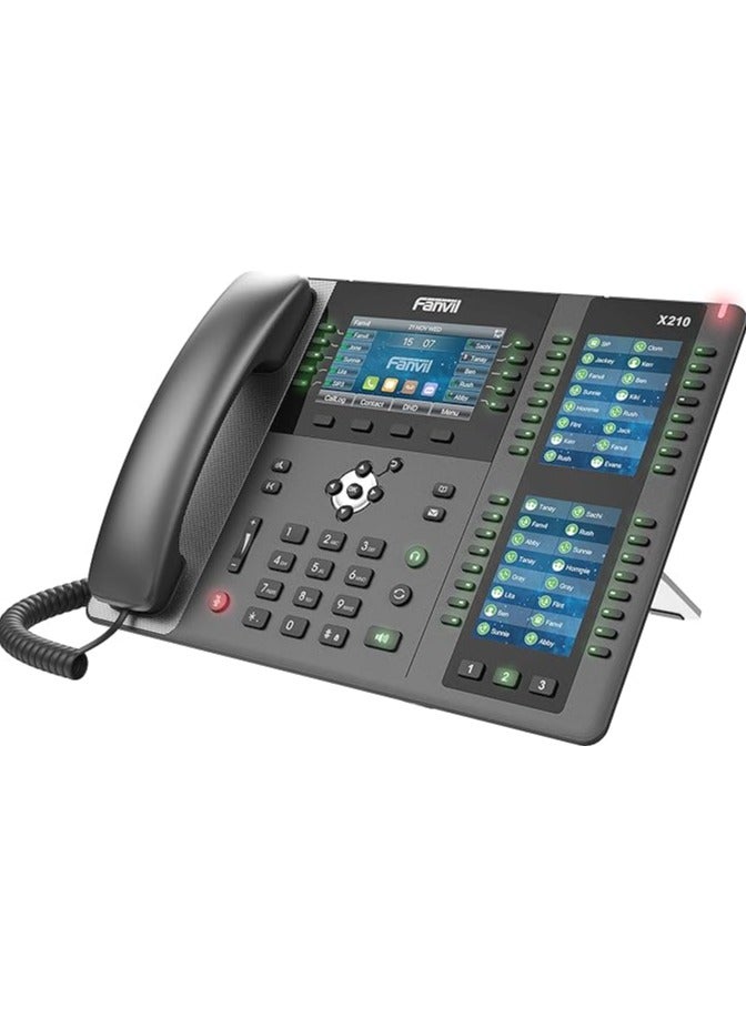 فانفيل Fanvil X210 Enterprise VoIP Phone For Business, Black IP Phone Landline for Managers and Busy Office Professionals with 20 SIP Lines - Image 1