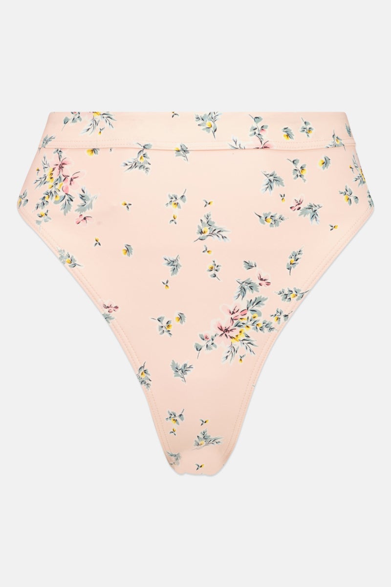 Billabong Women High Leg Floral Bikini Bottom, Pink - Image 1
