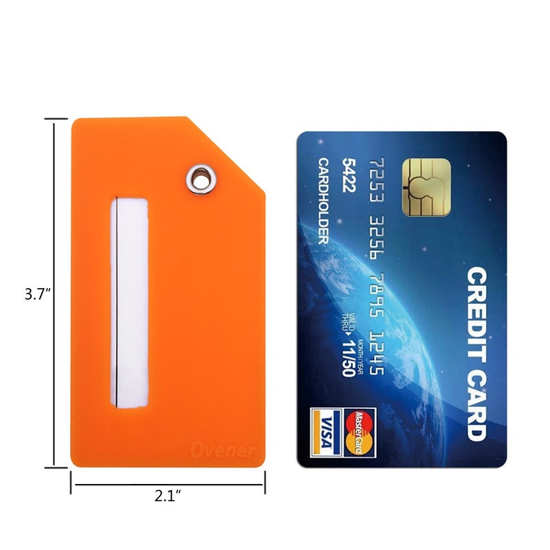 Ovener Silicone Luggage Tag with Name ID Card Perfect to Quickly Spot Luggage Suitcase (Plane 2Pcs Orange) - Image 3