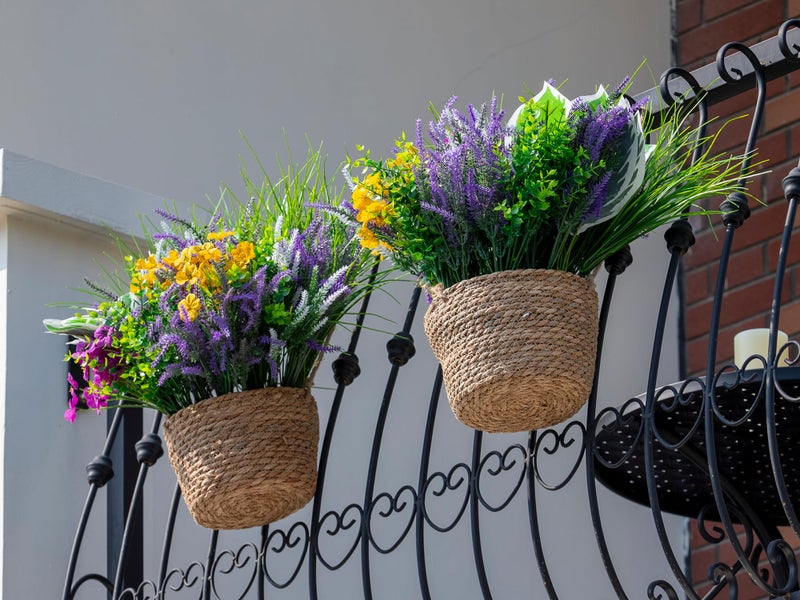 Green Moon 25 Bundles Fake Plants Outdoor with Artificial Lavender Flower UV Resistant Faux Greenery Plants for Home Planter Garden Patio Front Porch Yard Decor - Image 4