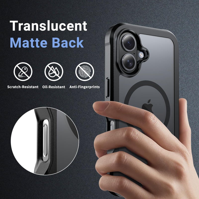 jaroco Magnetic for iPhone 16 Case, [Compatible with MagSafe][Military Grade Drop Protection][Heavy Duty Protection][Non-Slip][Shockproof] 2-Layer Durable Bumper Phone Case 6.1''-Black - Image 5