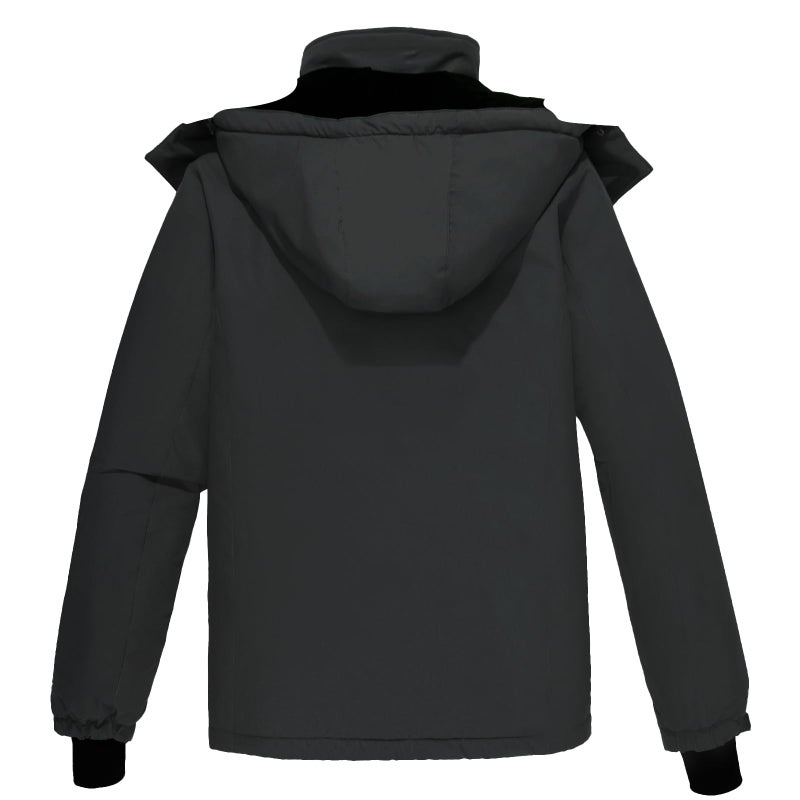 CAMEL CROWN Men's Ski Snow Jacket Waterproof Winter Snow Coat Windproof Warm Fleece Lining Hooded Parka Rain Jacket Pure Dark Grey S - Image 3